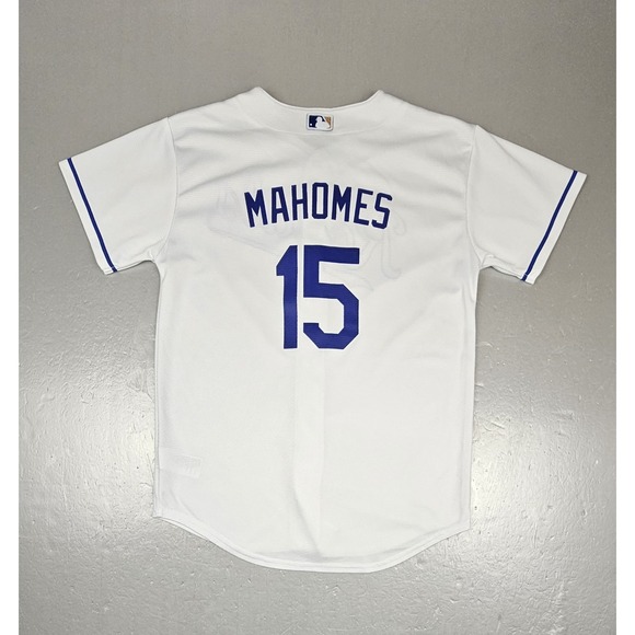 Patrick Mahomes Kansas City Royals Baseball Jersey Youth Large White MLB - Picture 1 of 6